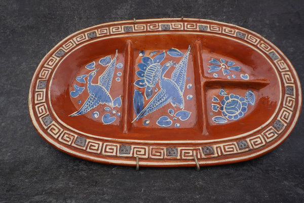 Vintage Mexican Fantasia-style Divided Platter M1981