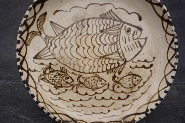 Vintage Mexican Plate from Tzintzuntzan, Fishes M1986
