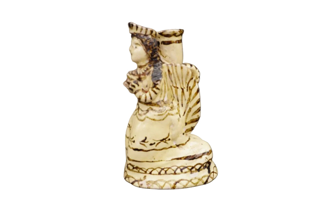Vintage Mexican Candlestick Holder from Tzintzuntzan, Folk Art Angel M1989