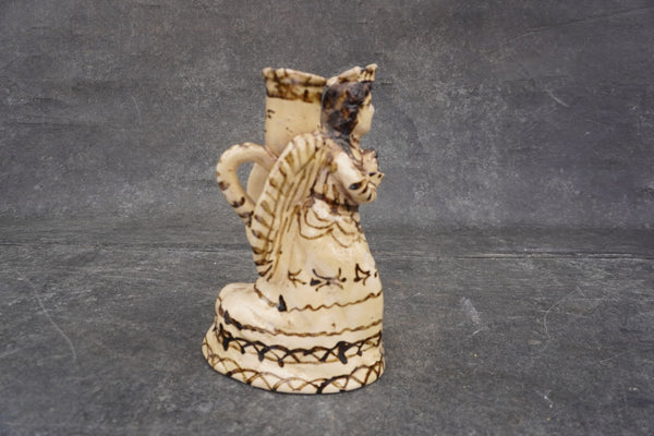 Vintage Mexican Candlestick Holder from Tzintzuntzan, Folk Art Angel M1989