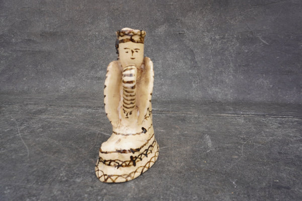 Vintage Mexican Candlestick Holder from Tzintzuntzan, Folk Art Angel M1989