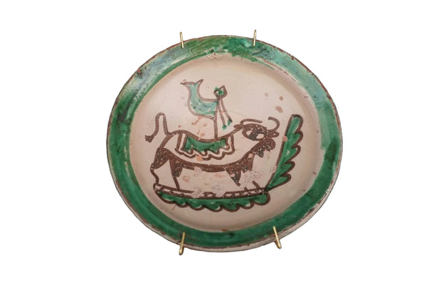 Vintage Spanish Folk Art Bowl, Bull Fight M1992