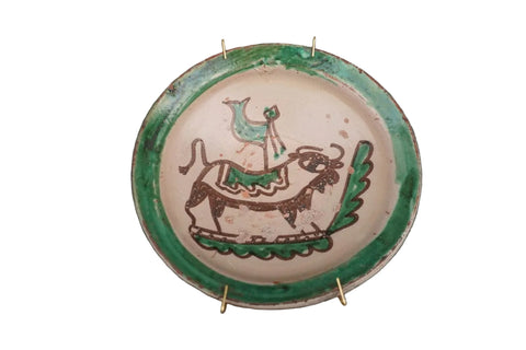 Vintage Spanish Folk Art Bowl, Bull Fight M1992