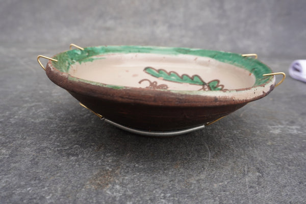 Vintage Spanish Folk Art Bowl, Bull Fight M1992