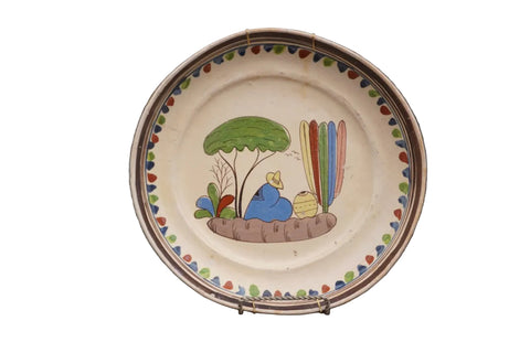 Mexican Tlaquepaque Plate, Siesta Scene M1993