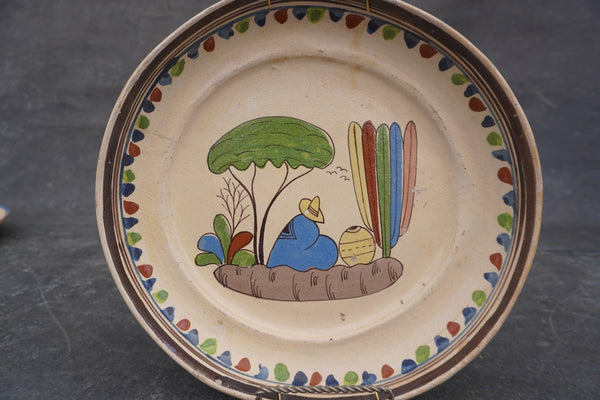 Mexican Tlaquepaque Plate, Siesta Scene M1993
