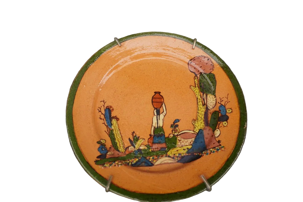 Mexican Tlaquepaque Plate, Woman Holding Pitcher M1999
