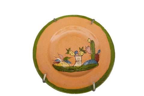 Mexican Tlaquepaque Plate, Cacti M2001