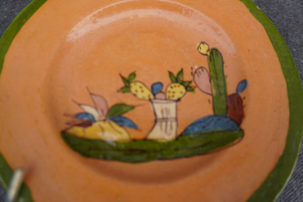 Mexican Tlaquepaque Plate, Cacti M2001
