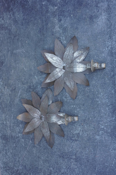 Mexican Tin Flower Candle Sconces, William Spratling Style M2026