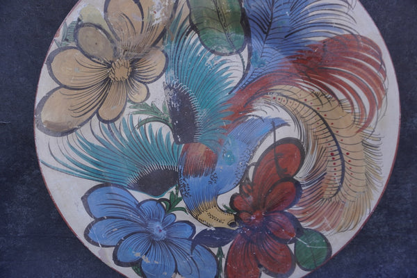 Antique Tonala Burnished Charger, Mexican Pottery M2032
