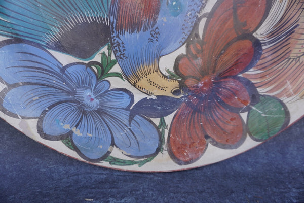 Antique Tonala Burnished Charger, Mexican Pottery M2032
