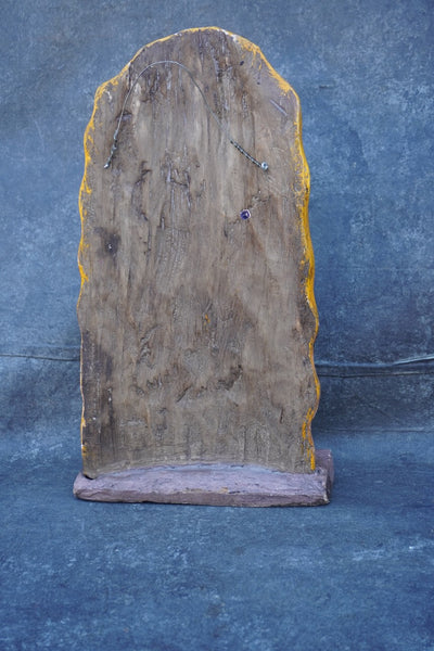 Mexican Folk Art Carved Wood Guadalupe Altar Statue, Hand-Painted M2034