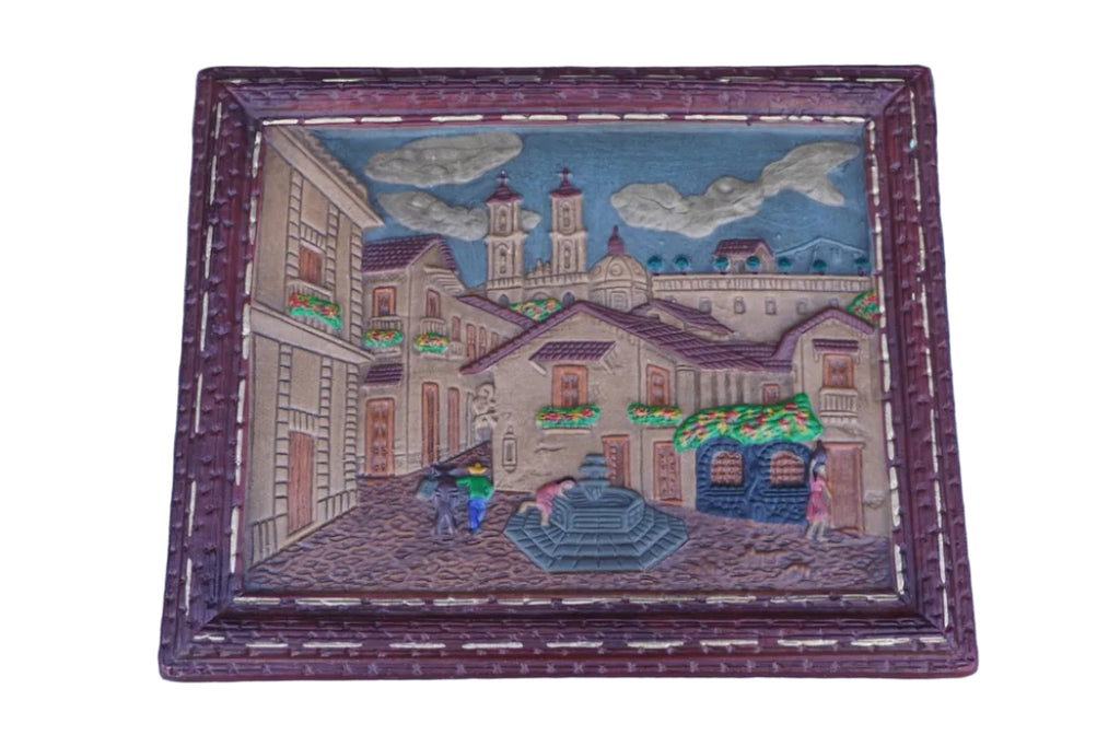 Mexican Redware Plaque, Taxco 1940s M2037