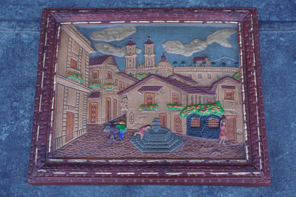 Mexican Redware Plaque, Taxco 1940s M2037