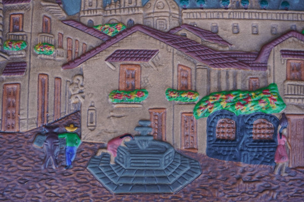 Mexican Redware Plaque, Taxco 1940s M2037
