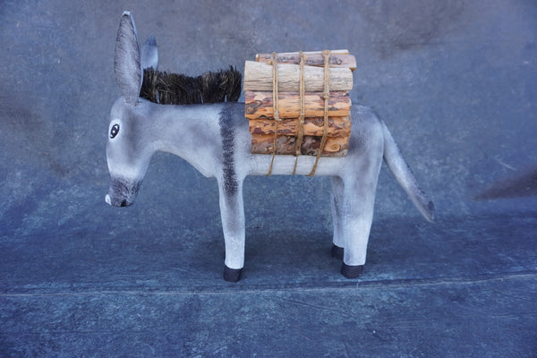 Hector Rascon Hand-Carved Wooden Burro, New Mexican Folk Art M2042