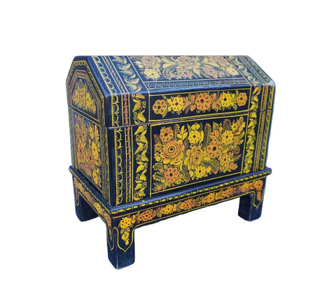Mexican Lacquered Wedding Trunk on Stand M2046