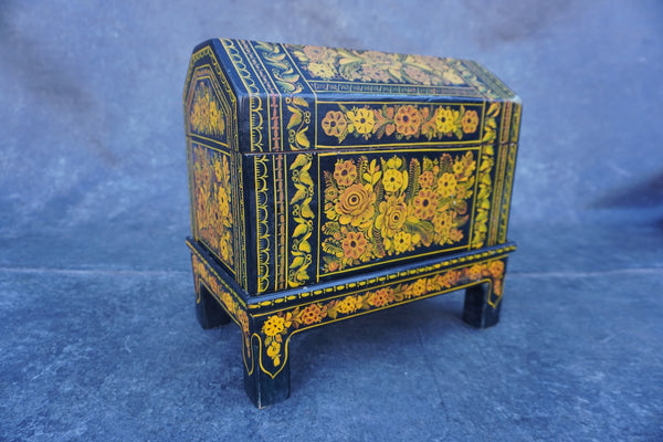 Mexican Lacquered Wedding Trunk on Stand M2046