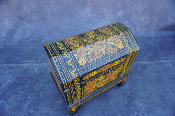 Mexican Lacquered Wedding Trunk on Stand M2046
