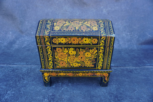 Mexican Lacquered Wedding Trunk on Stand M2046