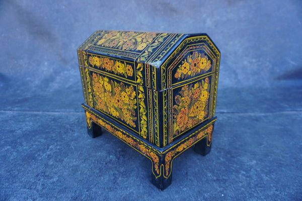 Mexican Lacquered Wedding Trunk on Stand M2046