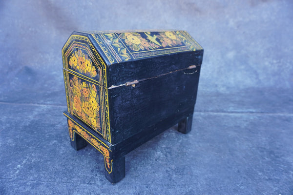 Mexican Lacquered Wedding Trunk on Stand M2046