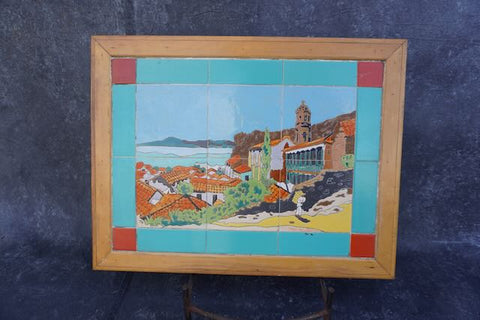 Lamosa Ladrillera Mexico Scenic Tile  Mural with Border Tiles M2956