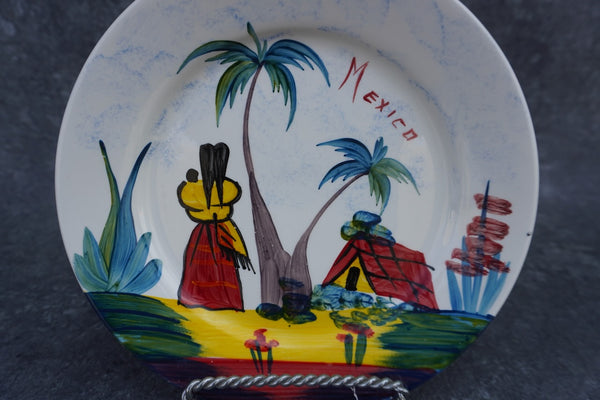 Mexican Hand-painted China Plate c 1930s M2985