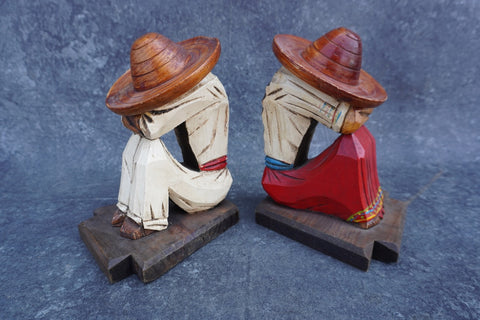 Mexican Hand-Carved Book-Ends M2987