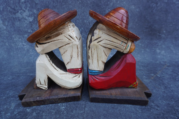 Mexican Hand-Carved Book-Ends M2987