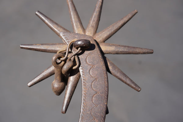 Mexican Hand forged Spurs with metal tassles Circa 1890 M2993