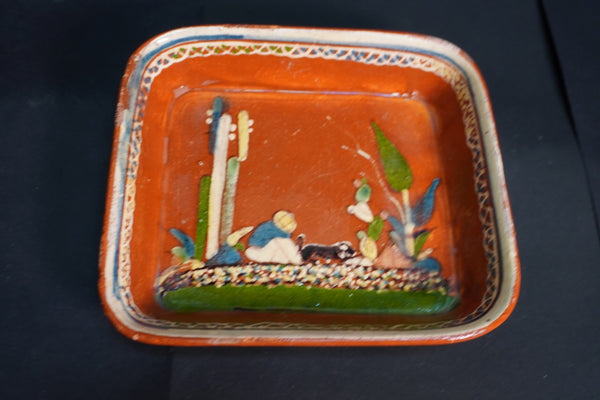 Mexican Tlaquepaque Red Glaze Oblong Baking Dish c 1930s M3021