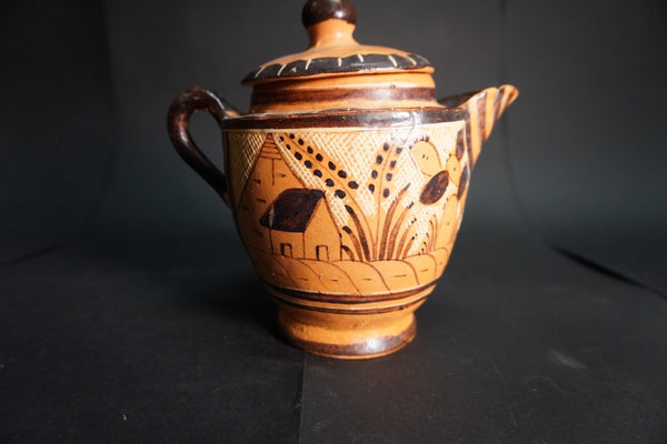 Mexican Petatillo Coffee Pot c 1950 M3025