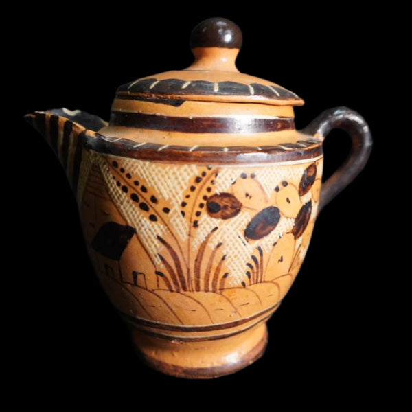 Mexican Petatillo Coffee Pot c 1950 M3025