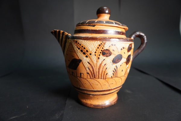 Mexican Petatillo Coffee Pot c 1950 M3025