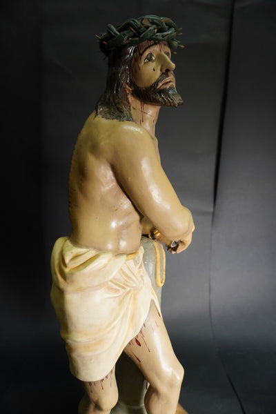 Mexican Figural Pottery:  El Señor de la Columna (Christ of the Column) c 1930s M3031