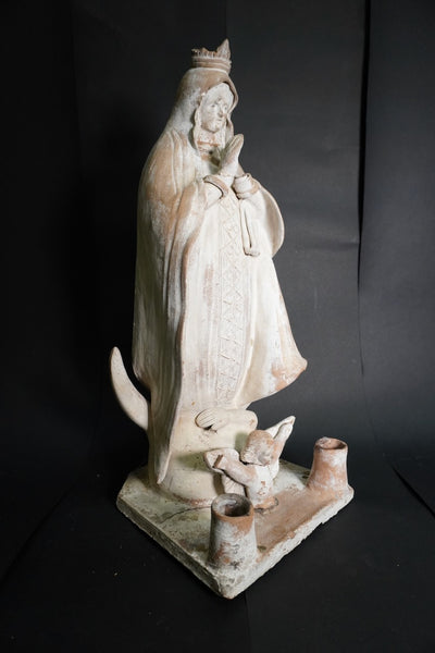 Mexican Pottery Virgin of Guadalupe Candle Shrine Circa 1930s. M3032