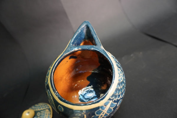 Mexican Fantasia Lidded Pot M3033