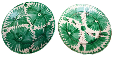 Oaxacan Dripware Pair of Plates in Green c 1940 M3034