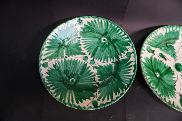 Oaxacan Dripware Pair of Plates in Green c 1940 M3034