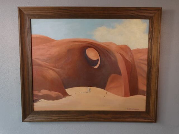 Barry Atwater -Navajo Sheep, Monument Valley - New Mexican Landscape 1930s - Oil on Canvas P3051