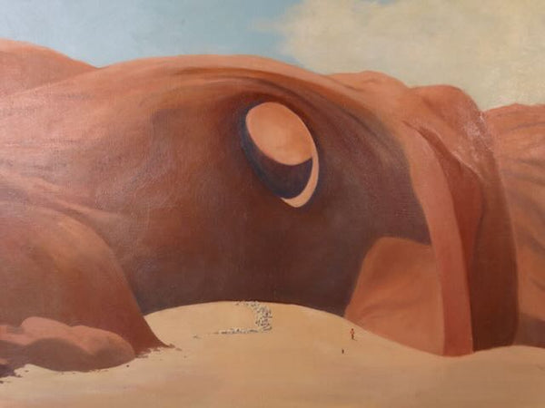 Barry Atwater -Navajo Sheep, Monument Valley - New Mexican Landscape 1930s - Oil on Canvas P3051