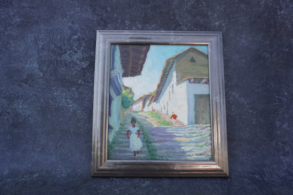 Alfonso Xavier Peña (1903-1964) - Mexican Village Scene - The Stairs - P3119