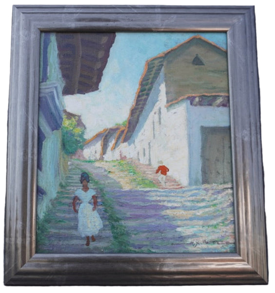 Alfonso Xavier Peña (1903-1964) - Mexican Village Scene - The Stairs - P3119