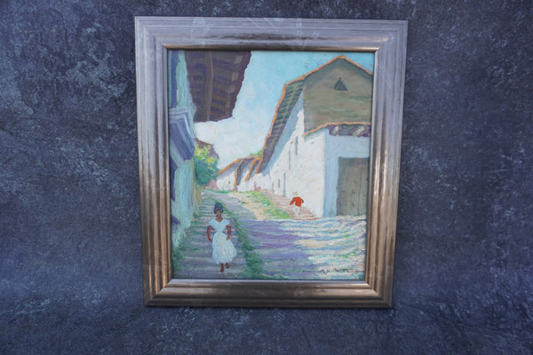 Alfonso Xavier Peña (1903-1964) - Mexican Village Scene - The Stairs - P3119