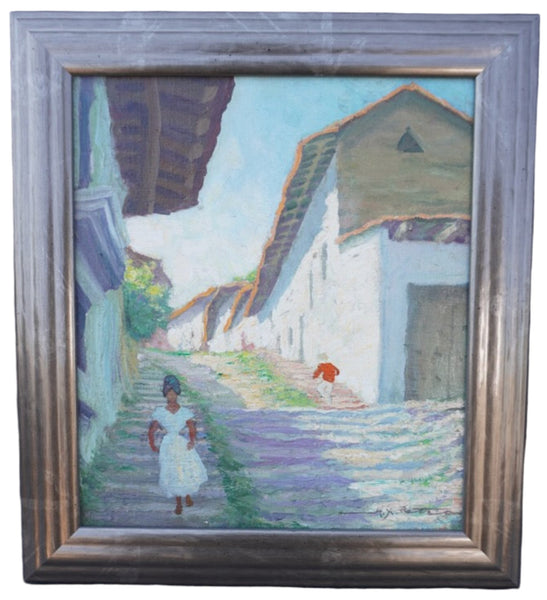 Alfonso Xavier Peña (1903-1964) - Mexican Village Scene - The Stairs - P3119