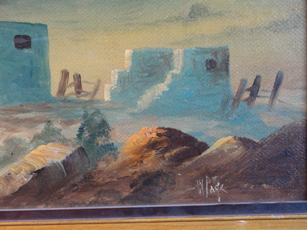 Willard Page - Adobe House in a Landscape - Oil on Canvas Board circa 1930 P3126