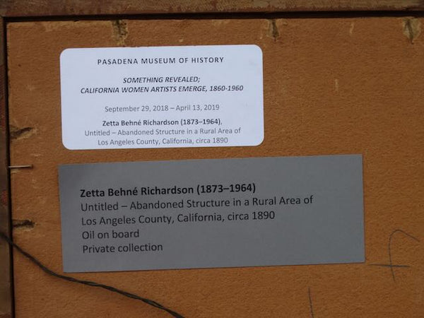 Zetta Behné (Richardson) (1873-1964) - Landscape: Los Angeles County c 1890 - Oil on Board P3136