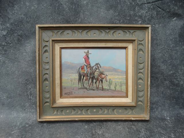 Fred Oldfield - Mexican Cowboy Riding Out With HIs Packhorse c 1971 P3139